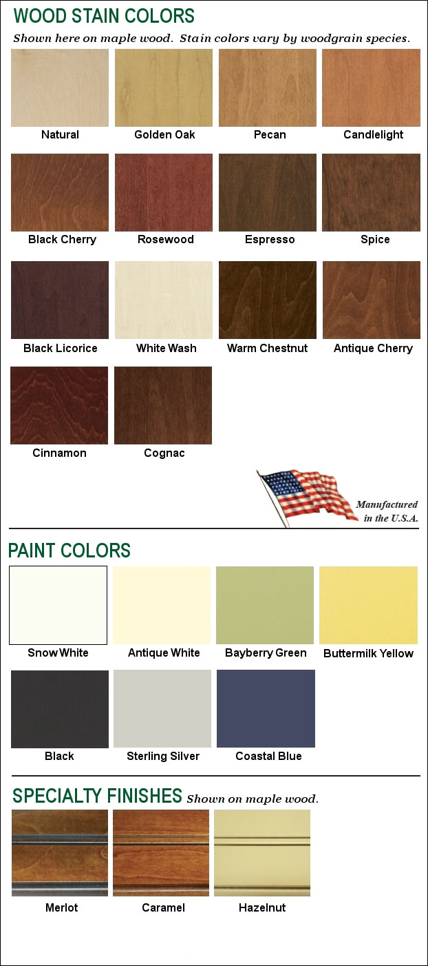 paint and stain color chart
